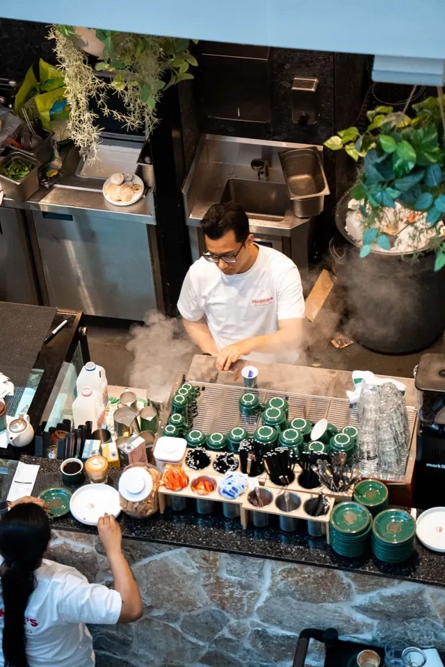 Behind the counter